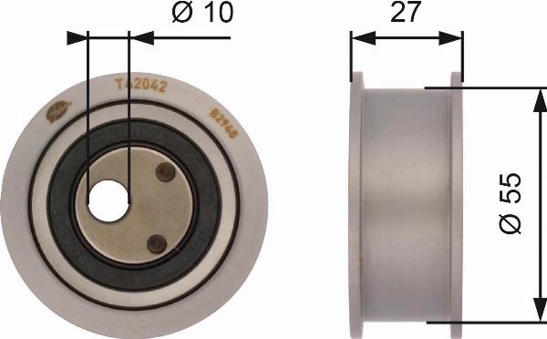 GATES T42042 - Tensioner Pulley, timing belt car-mod.net