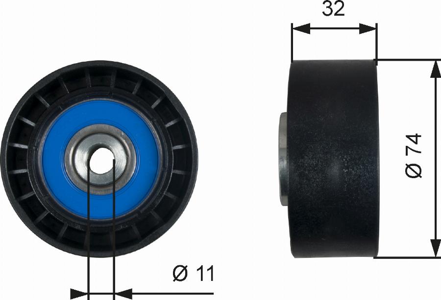 GATES T36518 - Pulley, v-ribbed belt car-mod.net