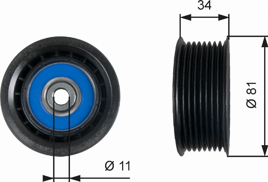 GATES T36517 - Pulley, v-ribbed belt car-mod.net