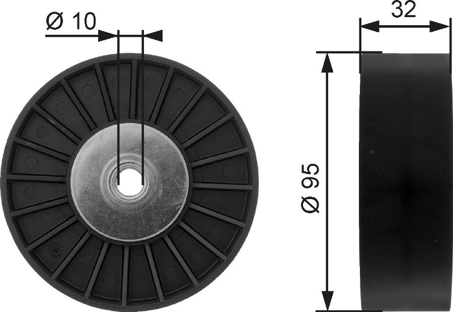 GATES T36135 - Pulley, v-ribbed belt car-mod.net