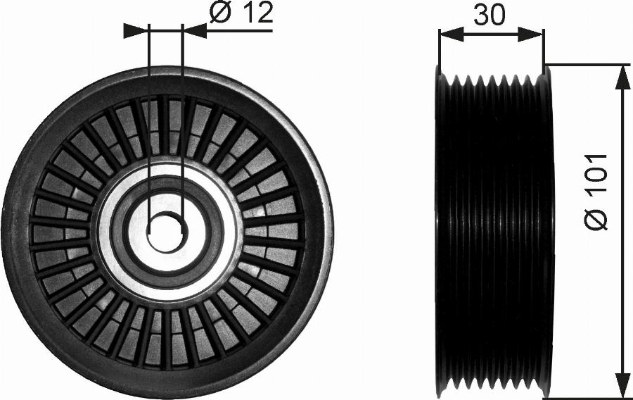 GATES T36170 - Pulley, v-ribbed belt car-mod.net