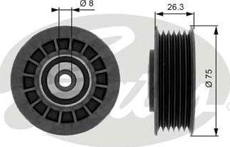 GATES T38092 - Pulley, v-ribbed belt car-mod.net