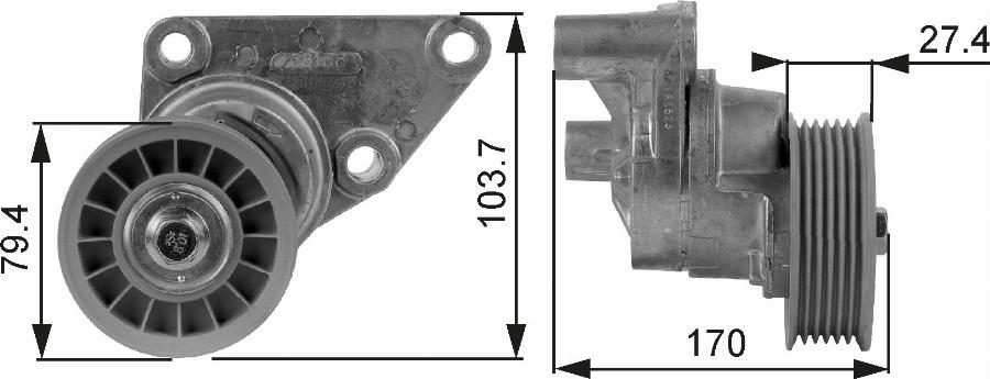 GATES T38158 - Belt Tensioner, v-ribbed belt car-mod.net