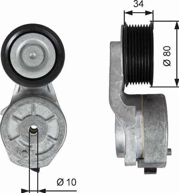 GATES T38704 - Belt Tensioner, v-ribbed belt car-mod.net