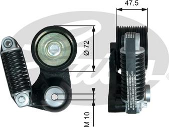 GATES T38721 - Belt Tensioner, v-ribbed belt car-mod.net