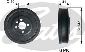 GATES TVD1001 - Belt Pulley, crankshaft car-mod.net