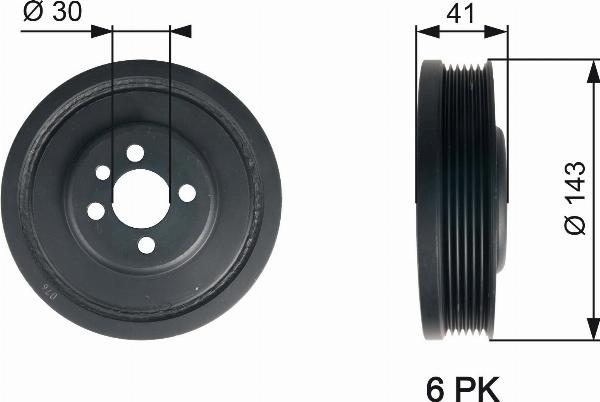 GATES TVD1001 - Belt Pulley, crankshaft car-mod.net