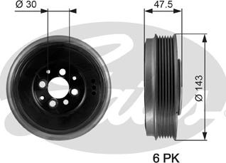 GATES TVD1003 - Belt Pulley, crankshaft car-mod.net