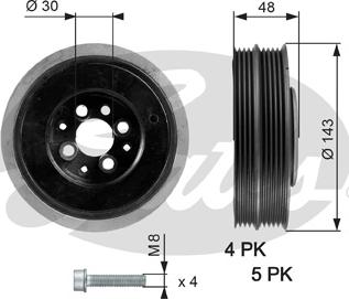 GATES TVD1015A - Belt Pulley, crankshaft car-mod.net
