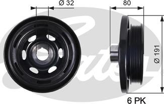 GATES TVD1089 - Belt Pulley, crankshaft car-mod.net