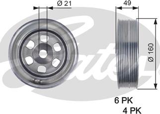 GATES TVD1086 - Belt Pulley, crankshaft car-mod.net