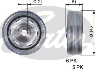 GATES TVD1083 - Belt Pulley, crankshaft car-mod.net