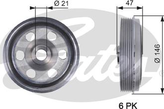 GATES TVD1082 - Belt Pulley, crankshaft car-mod.net