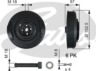 GATES TVD1033A - Belt Pulley, crankshaft car-mod.net