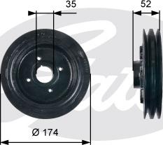 GATES TVD1124 - Belt Pulley, crankshaft car-mod.net
