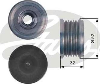 GATES OAP7140 - Pulley, alternator, freewheel clutch car-mod.net