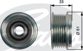 GATES OAP7166 - Pulley, alternator, freewheel clutch car-mod.net