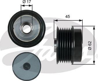 GATES OAP7180 - Pulley, alternator, freewheel clutch car-mod.net