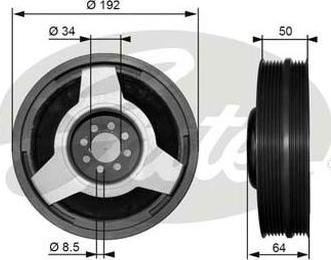 GATES TVD1030 - Belt Pulley, crankshaft car-mod.net