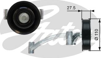 GATES T36740 - Pulley, v-ribbed belt car-mod.net