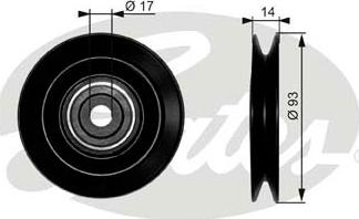GATES T38003 - Deflection / Guide Pulley, V-belt car-mod.net