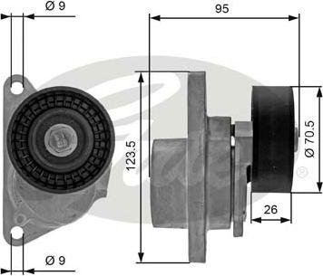 GATES T38190 - Belt Tensioner, v-ribbed belt car-mod.net