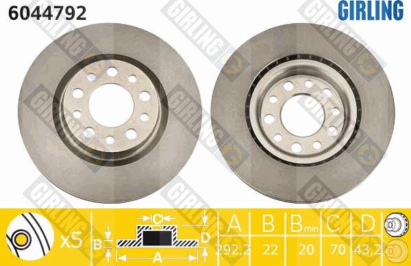 Girling 6044792 - Brake Disc car-mod.net