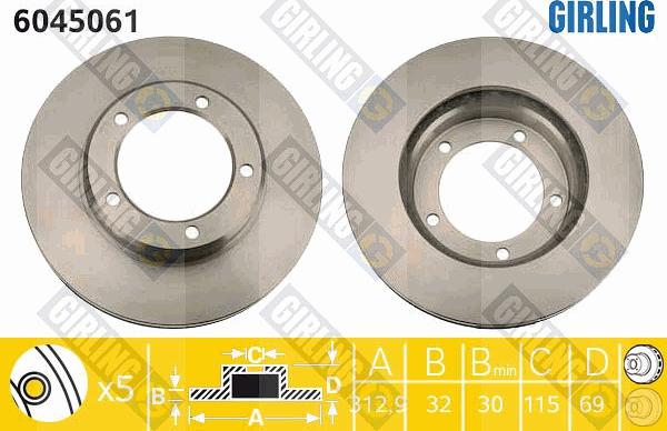 Girling 6045061 - Brake Disc car-mod.net