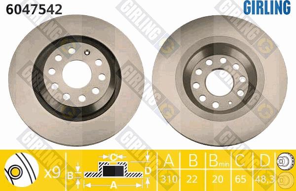 Girling 6047542 - Brake Disc car-mod.net