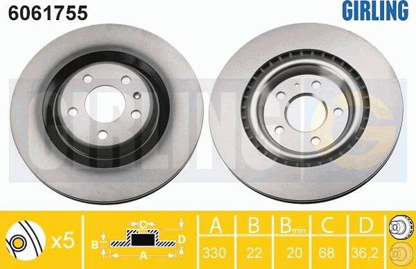 Girling 6061755 - Brake Disc car-mod.net