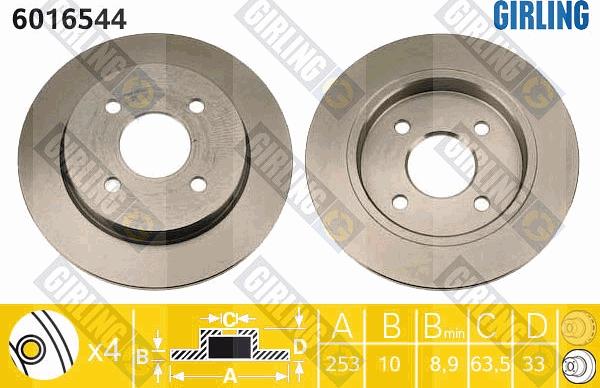 Girling 6016544 - Brake Disc car-mod.net