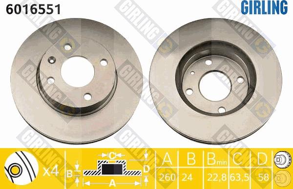 Girling 6016551 - Brake Disc car-mod.net