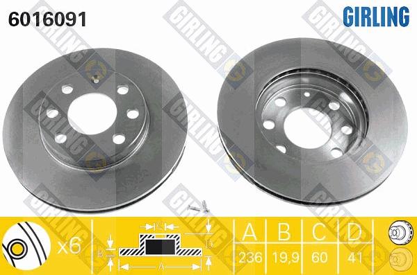 Girling 6016091 - Brake Disc car-mod.net