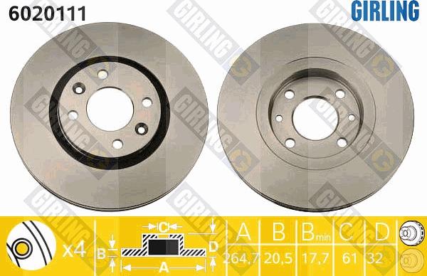 Girling 6020111 - Brake Disc car-mod.net