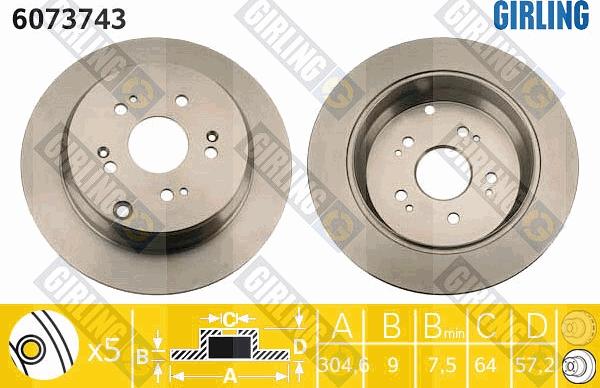 Girling 6073743 - Brake Disc car-mod.net