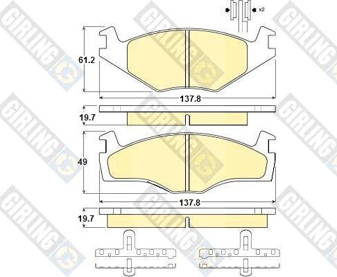 Girling 6104545 - Brake Pad Set, disc brake car-mod.net