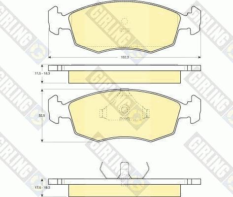 Girling 6103712 - Brake Pad Set, disc brake car-mod.net