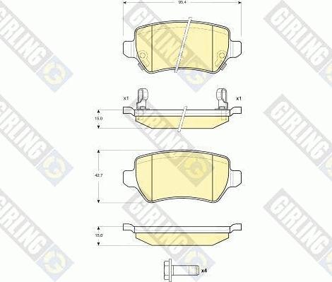 Girling 6115151 - Brake Pad Set, disc brake car-mod.net