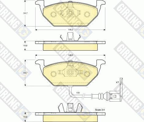 Girling 6113865 - Brake Pad Set, disc brake car-mod.net