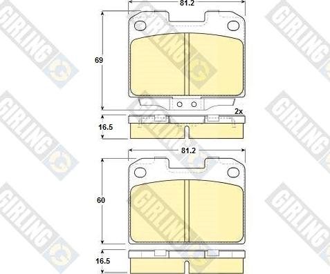 Girling 6131049 - Brake Pad Set, disc brake car-mod.net