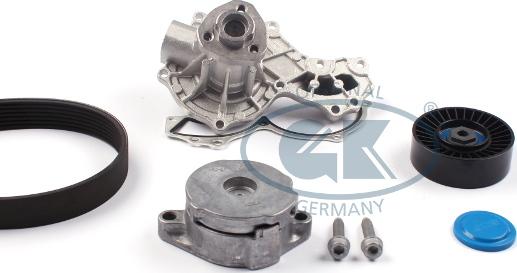 GK K980148I - Water Pump + V-Ribbed Belt Set car-mod.net