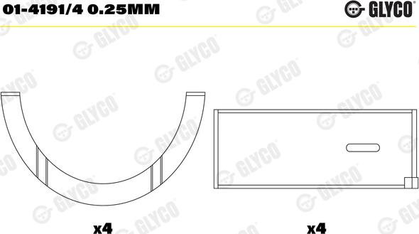 Glyco 01-4191/4 0.25mm - Big End Bearings car-mod.net