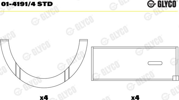 Glyco 01-4191/4 STD - Big End Bearings car-mod.net