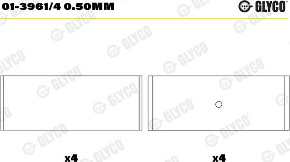 Glyco 01-3961/4 0.50MM - Big End Bearings car-mod.net