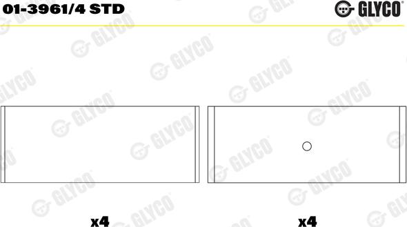 Glyco 01-3961/4 STD - Big End Bearings car-mod.net