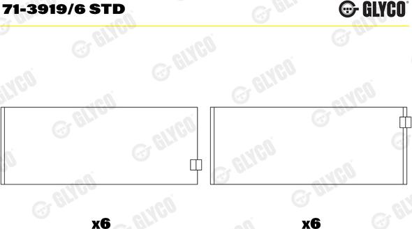 Glyco 71-3919/6 STD - Big End Bearings car-mod.net