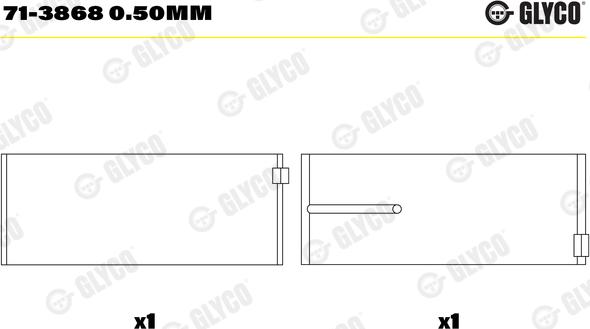 Glyco 71-3868 0.50mm - Big End Bearings car-mod.net