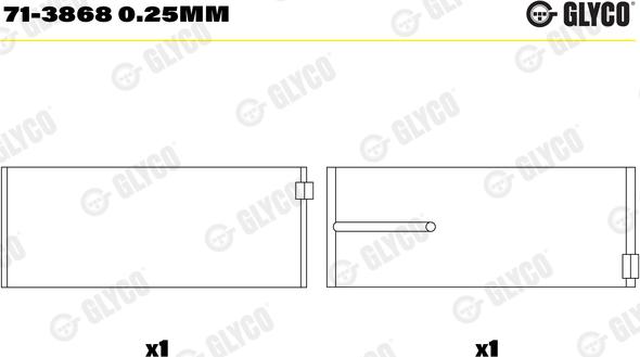 Glyco 71-3868 0.25mm - Big End Bearings car-mod.net