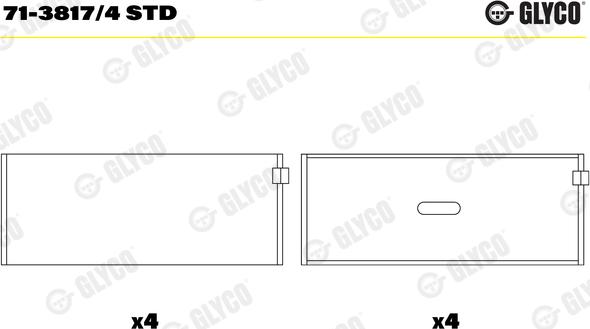 Glyco 71-3817/4 STD - Big End Bearings car-mod.net