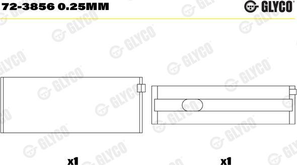 Glyco 72-3856 0.25 - Main Bearings, crankshaft car-mod.net